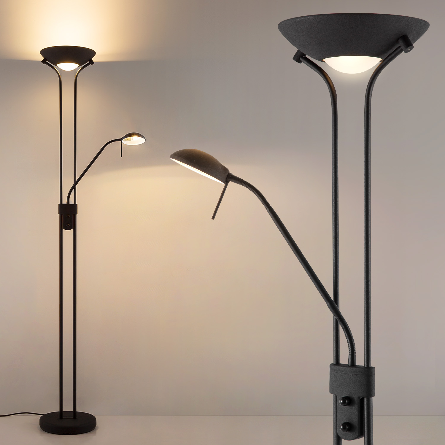 Home sweet home vloerlamp LED Uplight 180 - zwart